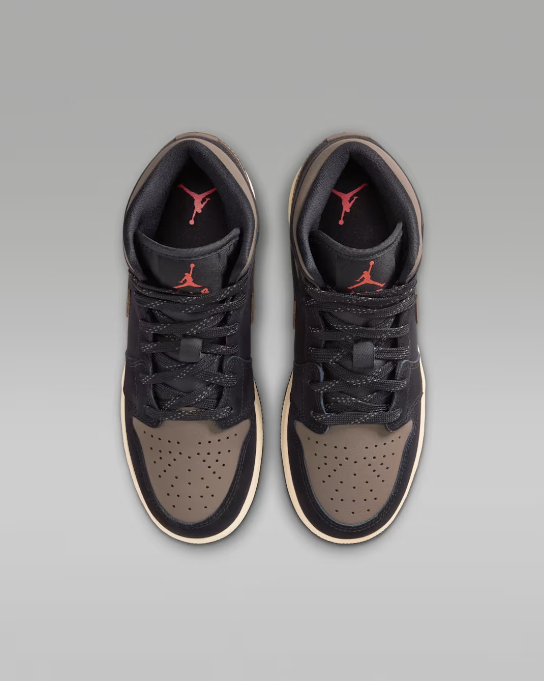 IB7053-002 Nike GS Air Jordan 1 Mid SE Black Olive Grey