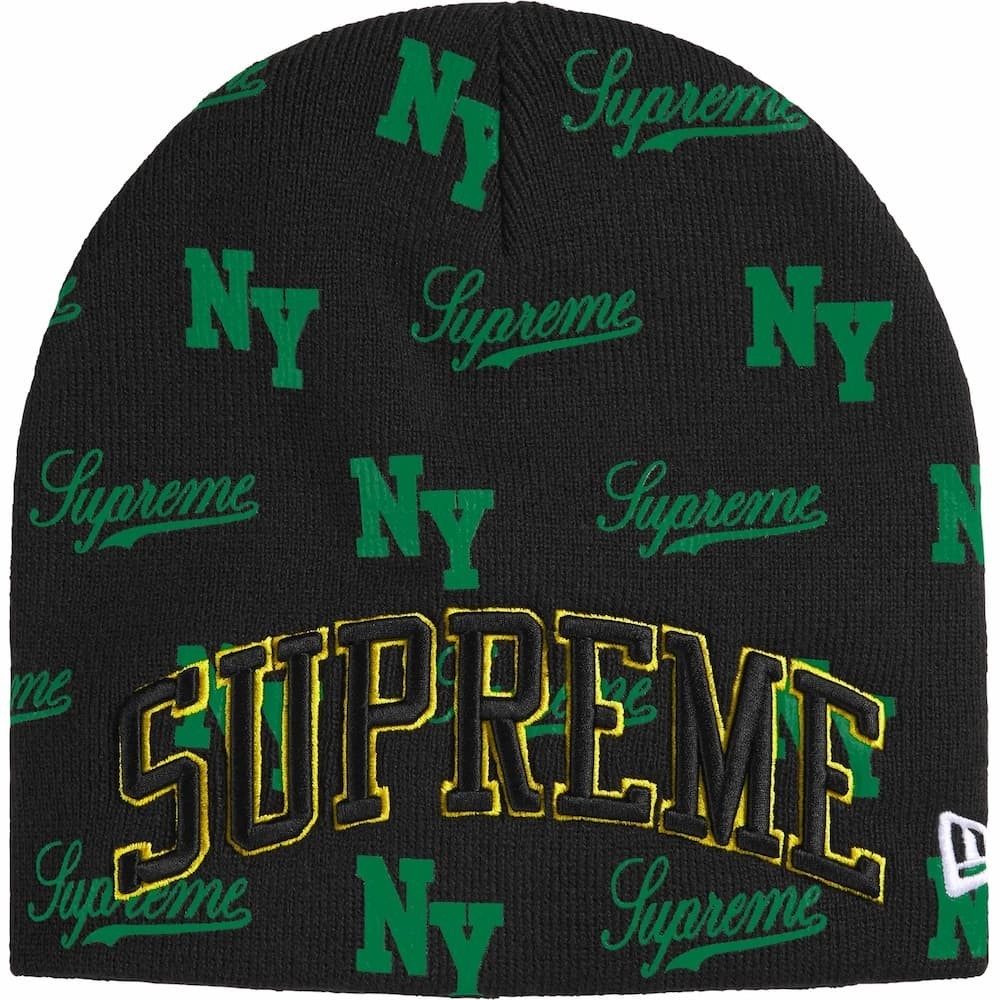 Supreme New Era Monogram Beanie Black