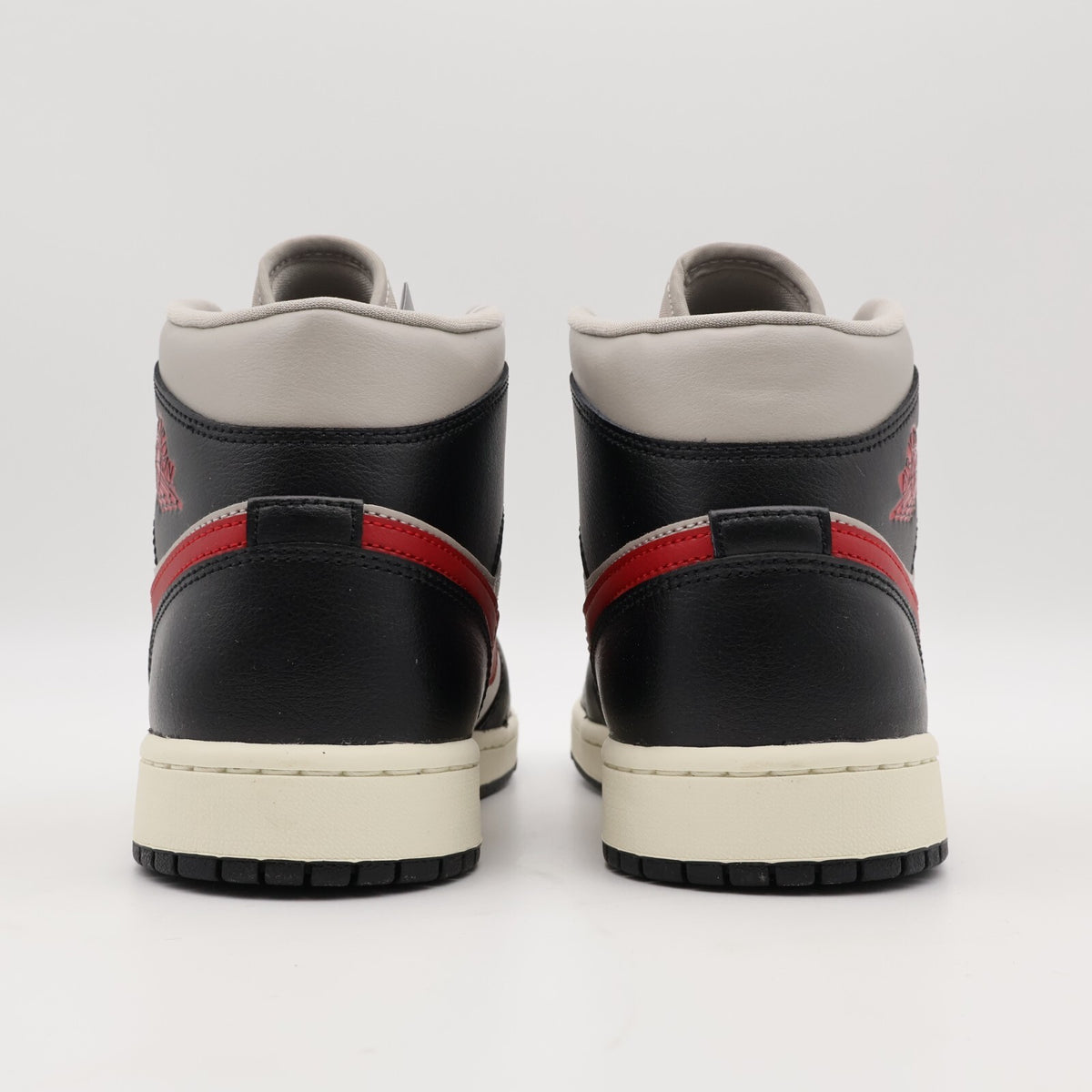 BQ6472-060 Nike WMNS Air Jordan 1 Mid Black Grey Gym Red