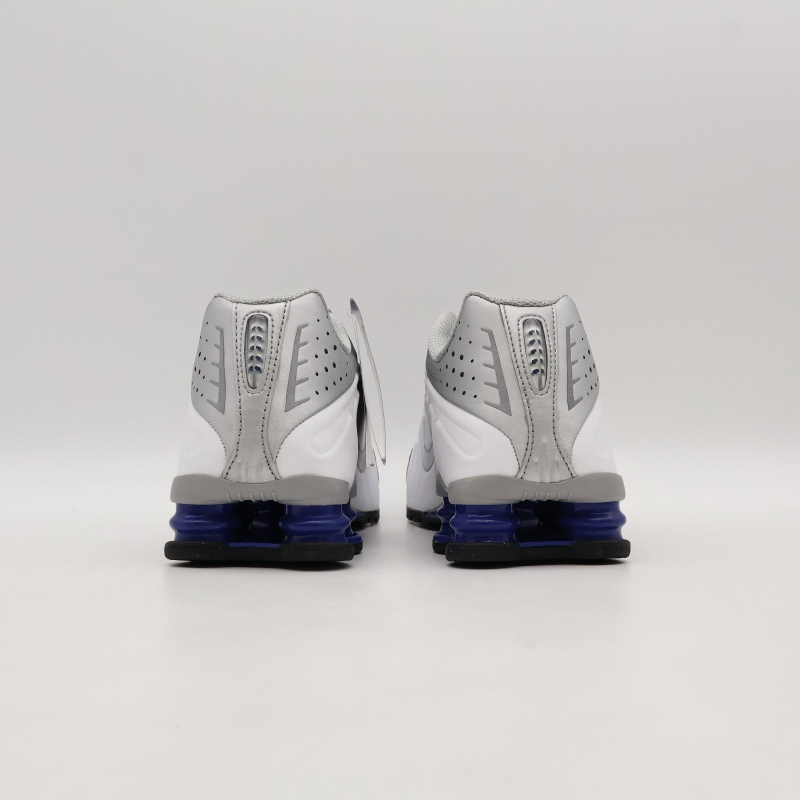 HQ1988-102 Nike Shox R4 Metallic Silver White Deep Royal Blue (Men's)