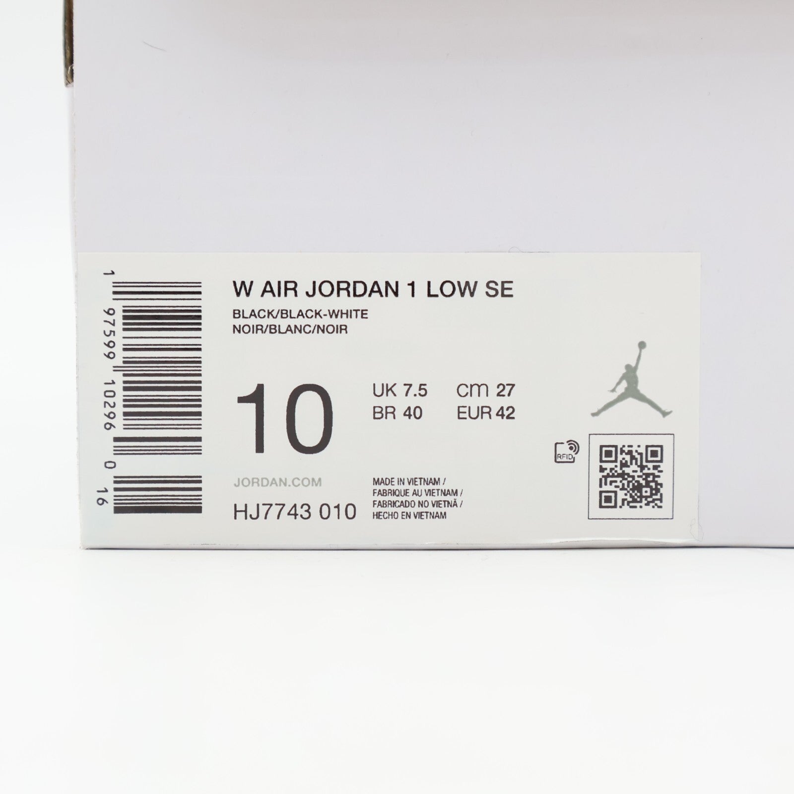HJ7743-010 Nike WMNS Air Jordan 1 Low SE Black Croc (Women's)