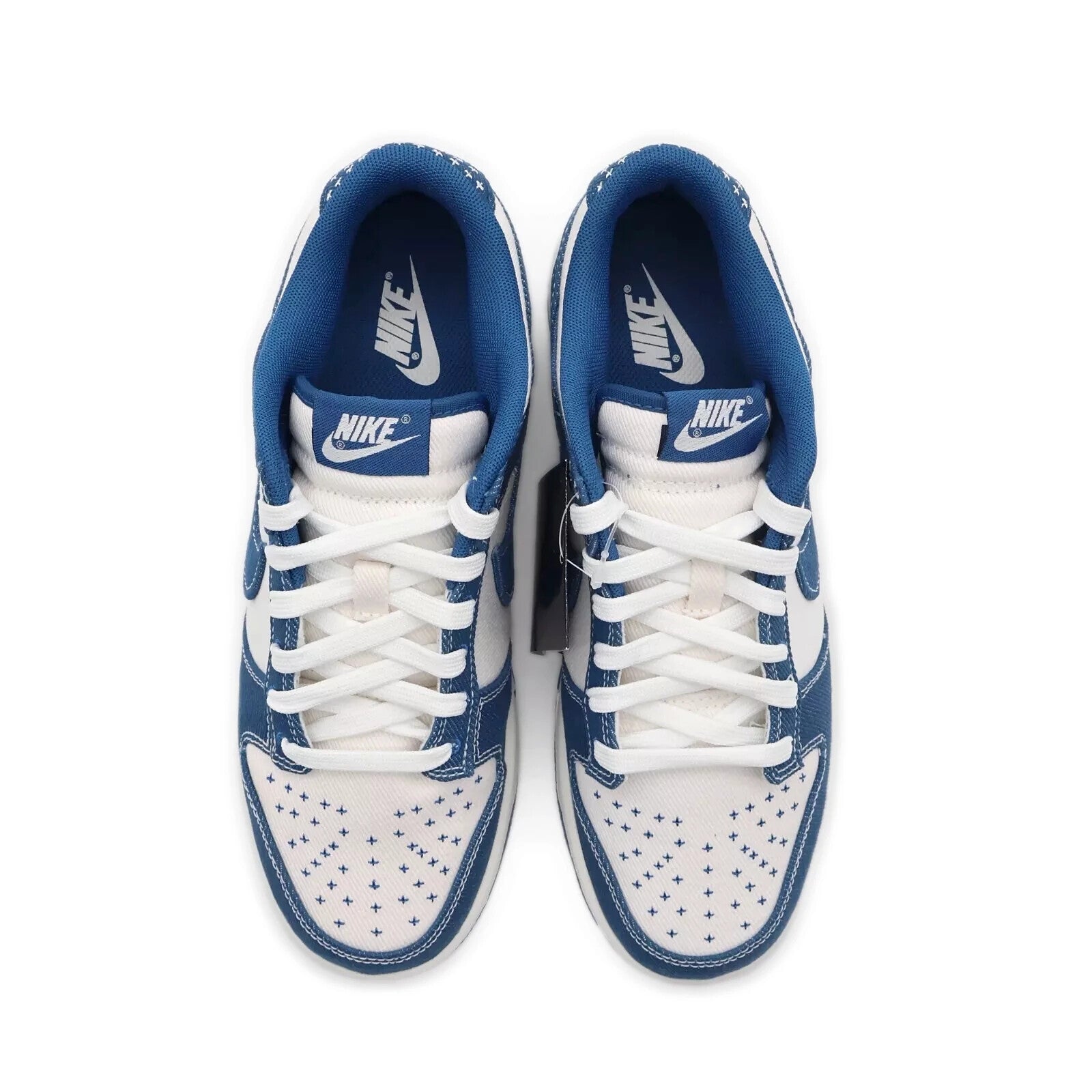 DV0834-101 Nike Dunk Low Summit White Industrial Blue Denim Sashiko (Men's)