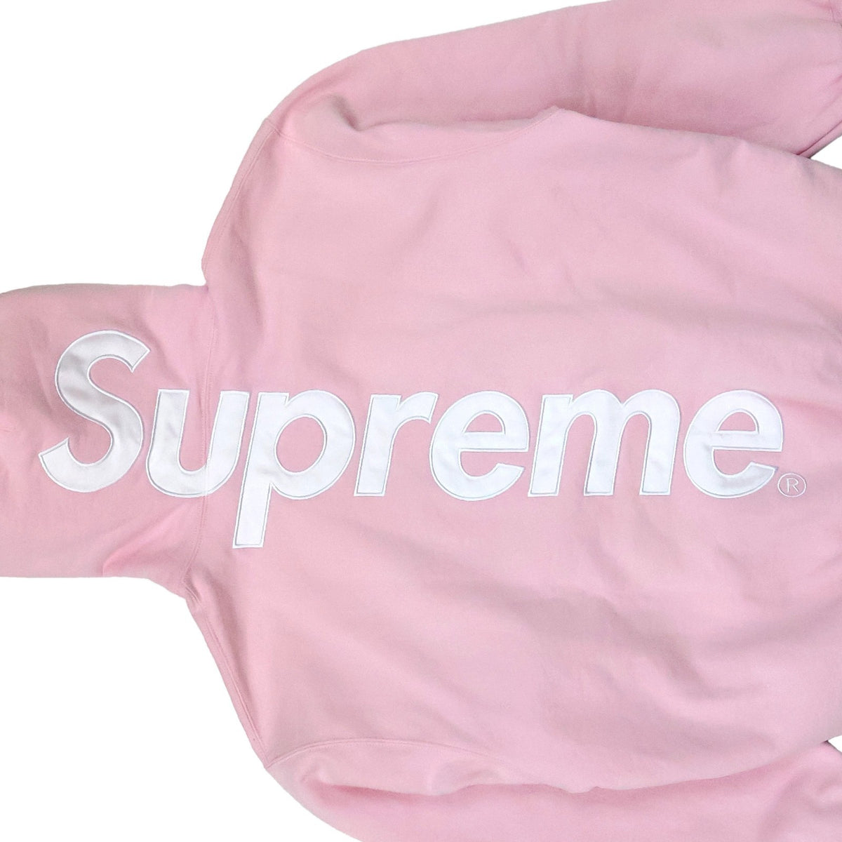 Supreme Satin Applique Hooded Sweatshirt Light Pink