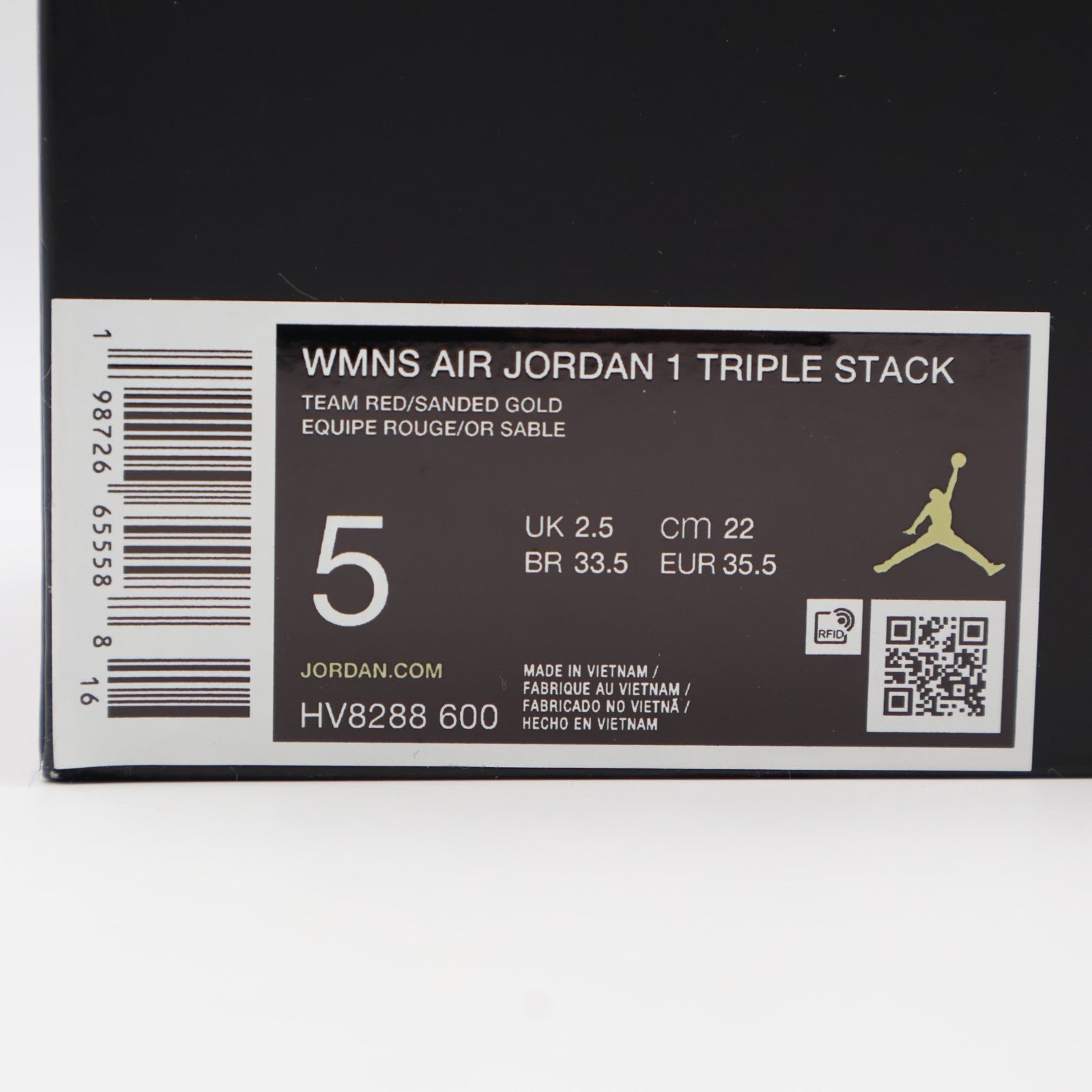 HV8288-600 Nike Air Jordan 1 Triple Stack Team Red (Women's)