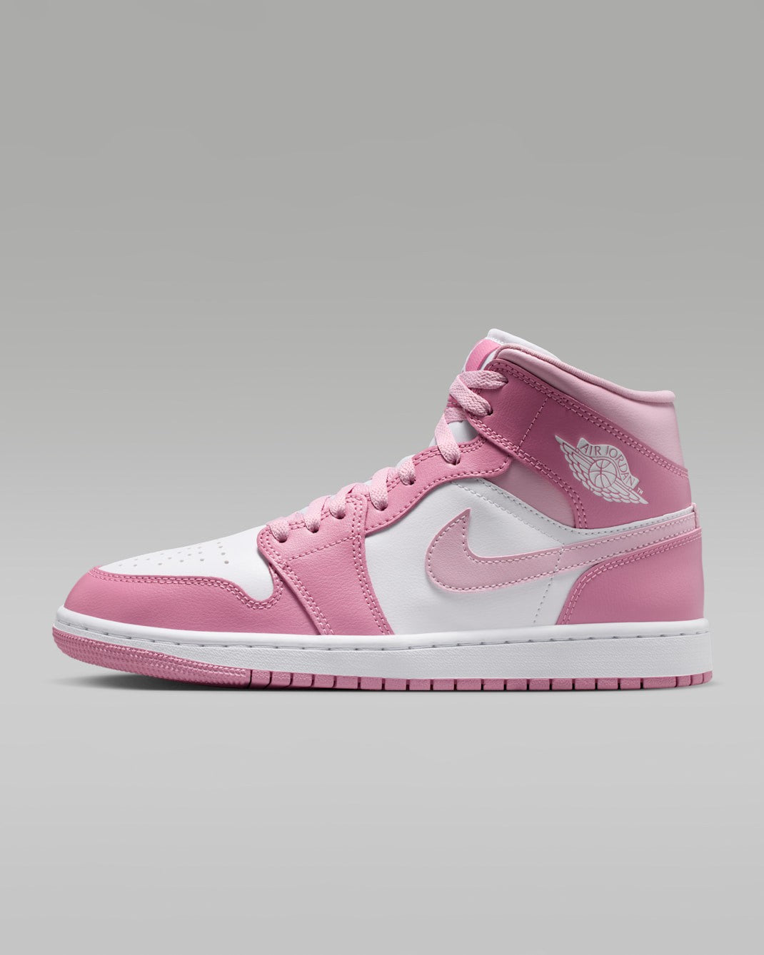 BQ6472-605 Nike Women's Air Jordan 1 Mid Elemental PinkIced Carmine (Women's)