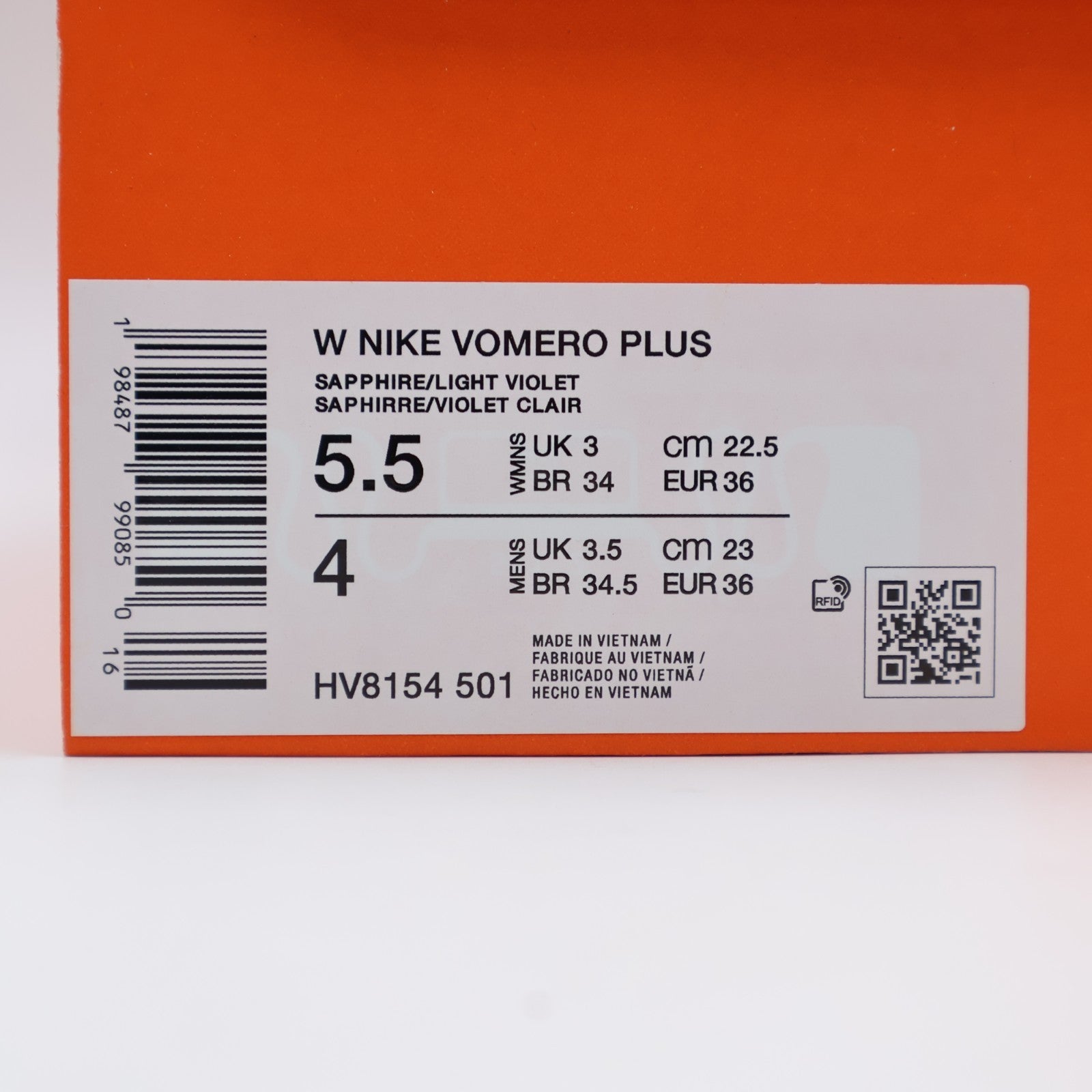 HV8154-501 Nike Vomero Plus Sapphire Light Violet (Women's)