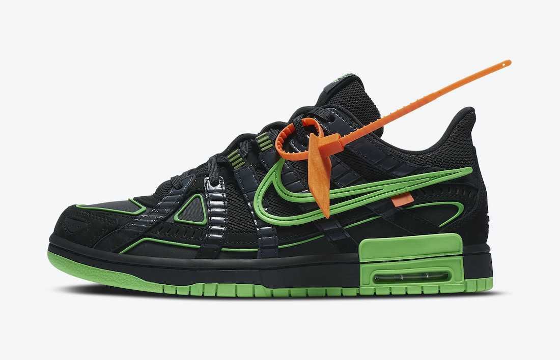 CU6015-001 Off-White Ã Nike Air Rubber Dunk Black Green Strike (Men's)