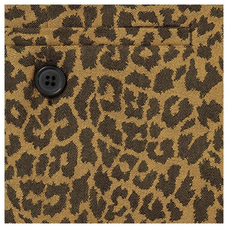 Supreme Leopard Wool Trouser Tan