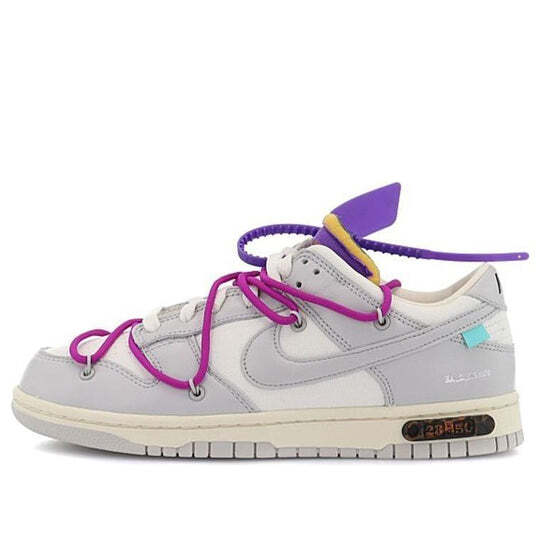 DM1602-111 OffâWhite Nike Dunk Low Lot 28 White Purple (Men's)