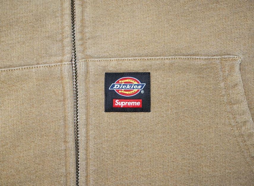 Supreme x Dickies Quilted Lined Zip Up Hooded Sweatshirt Tan