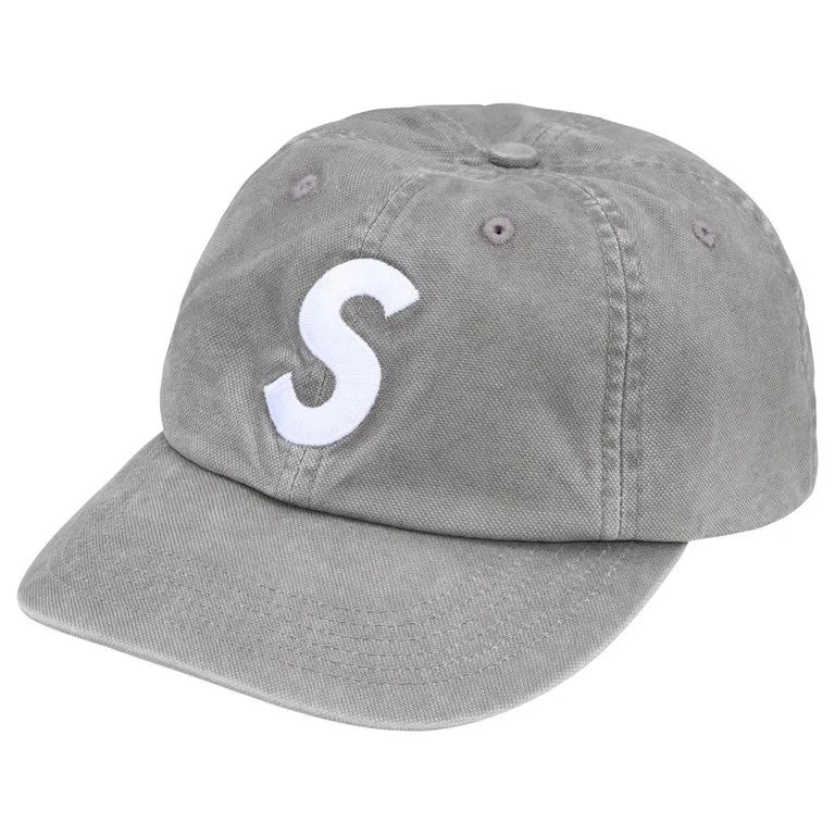 Supreme Washed Canvas S Logo 6-Panel Grey