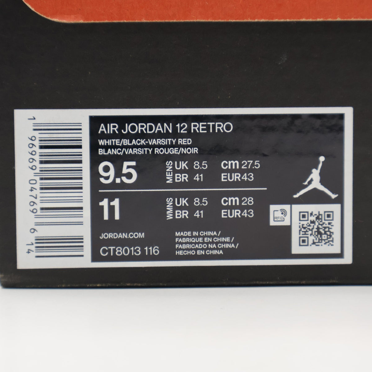 CT8013-116 Nike Air Jordan 12 Cherry (Men's)