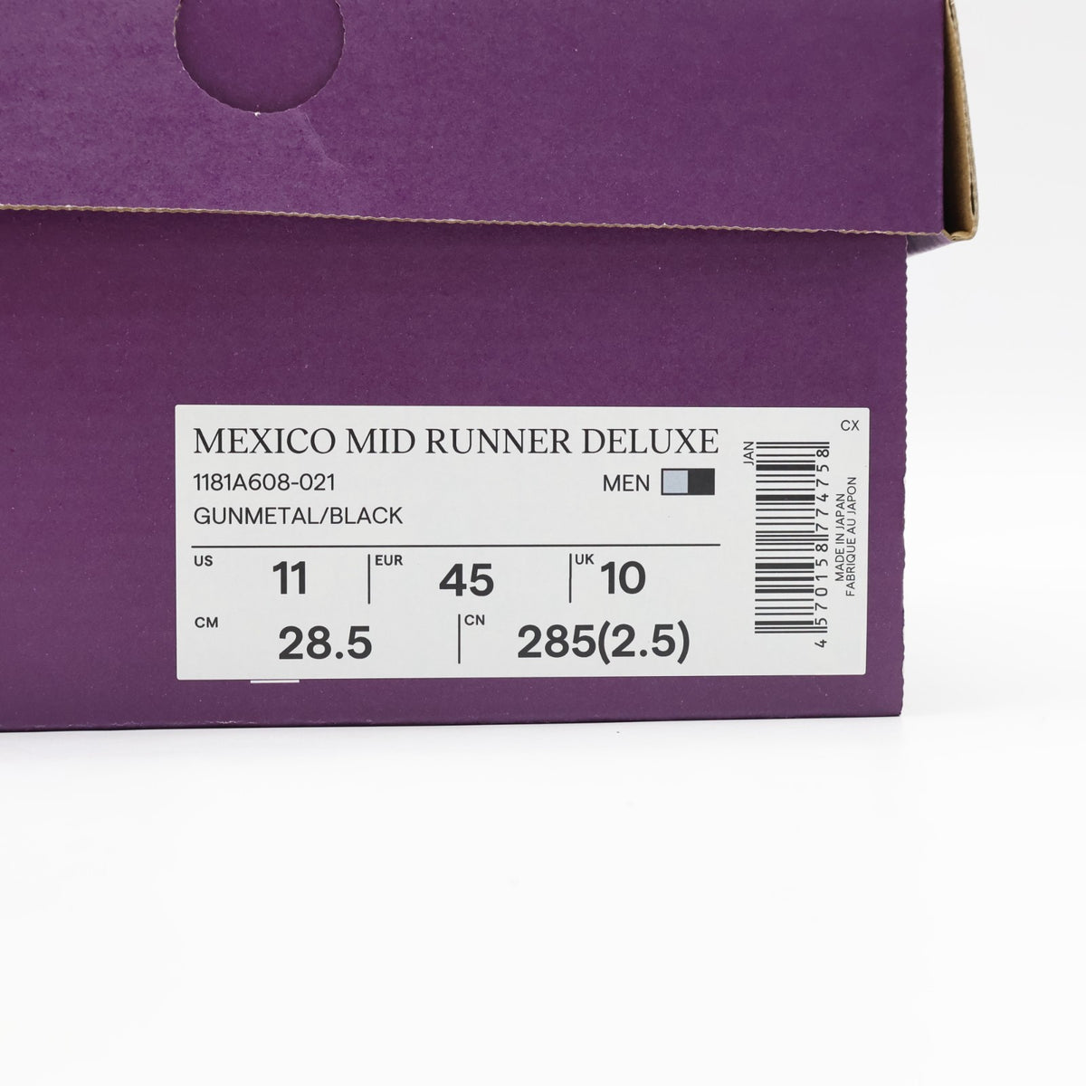 1181A608-021 Onitsuka Tiger NIPPON MADE Mexico Mid Runner Deluxe Gunmetal (Men's