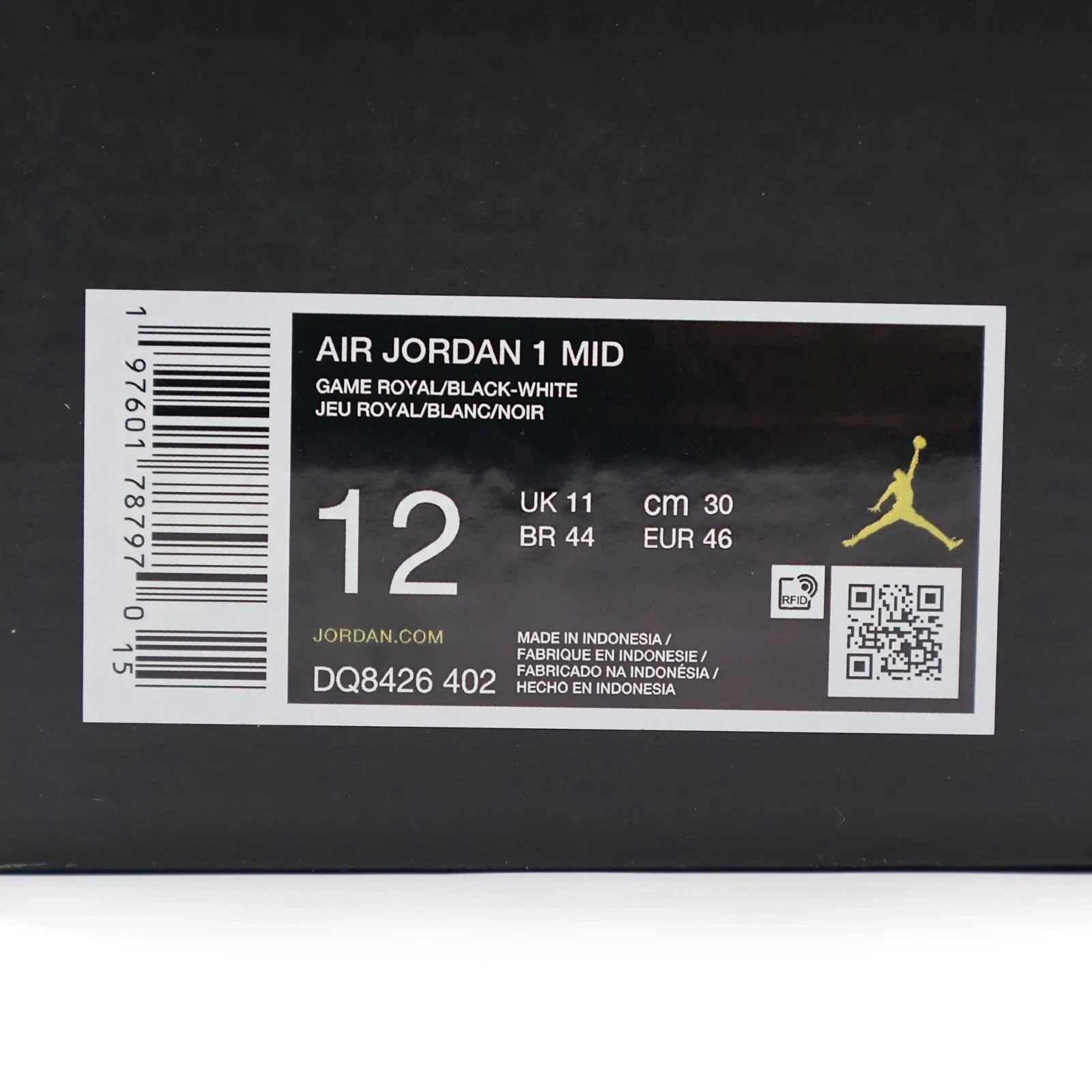 DQ8426-402 Nike Air Jordan 1 Mid Game Royal White Black (Men's)