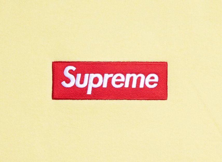Supreme Box Logo Crewneck Pale Yellow (22FW)