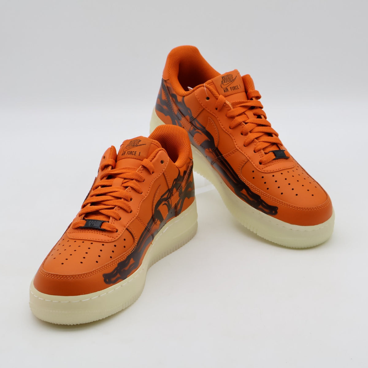 CU8067-800 Nike Air Force 1 Low Orange Skelton Halloween Starfish Black (Men's)