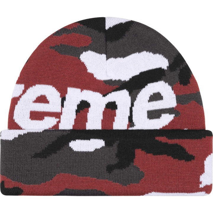 Supreme Camo Big Logo Beanie Red Camo