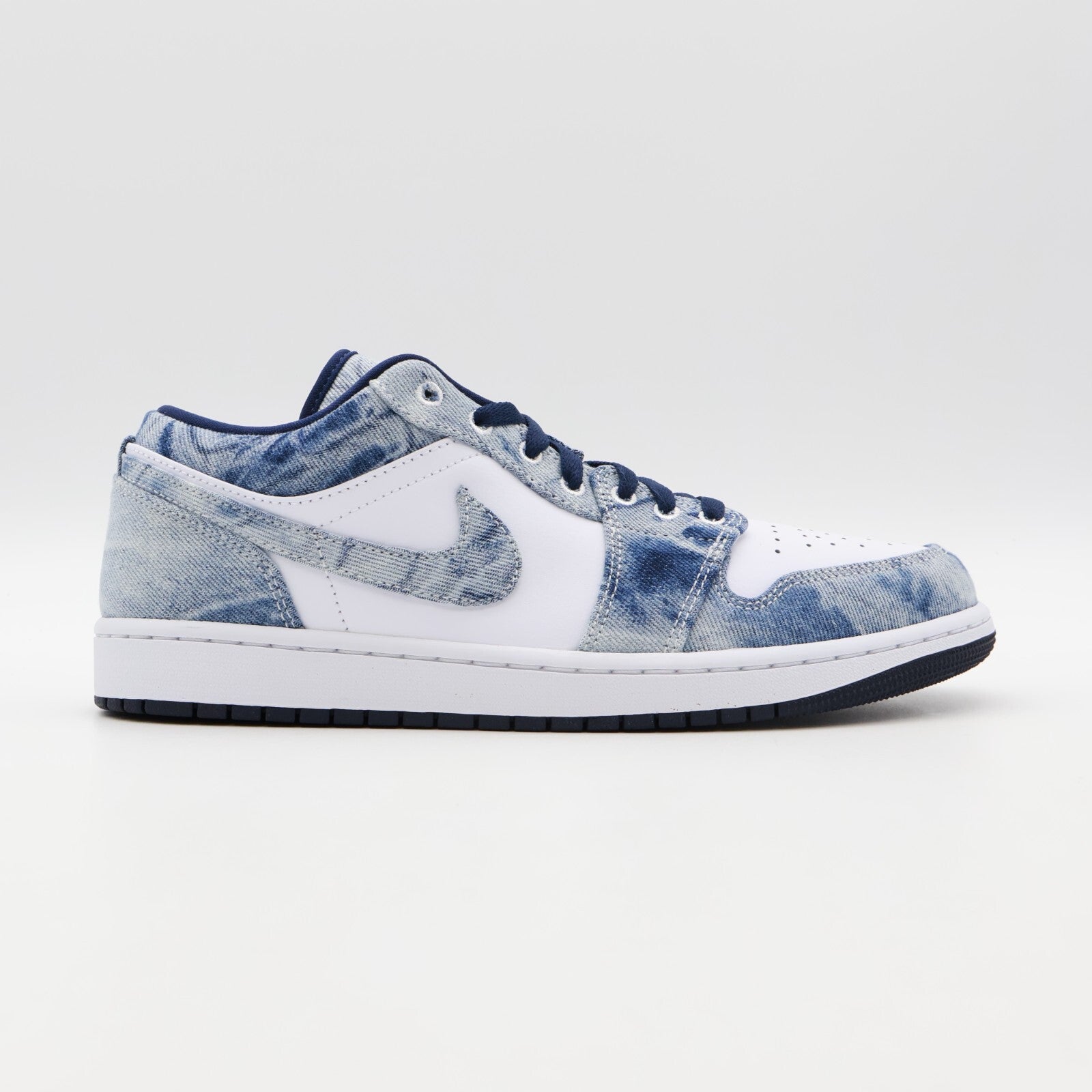 CZ8455-100 Nike Air Jordan 1 Low Washed Denim Midnight Navy White Blue (Men's)