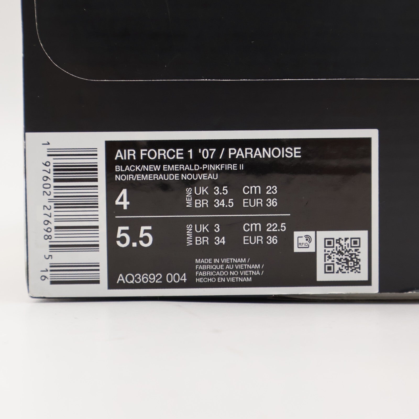 AQ3692-004 PEACEMINUSONE Nike Air Force 1 Low '07 Para-Noise 3.0 Black (Men's)