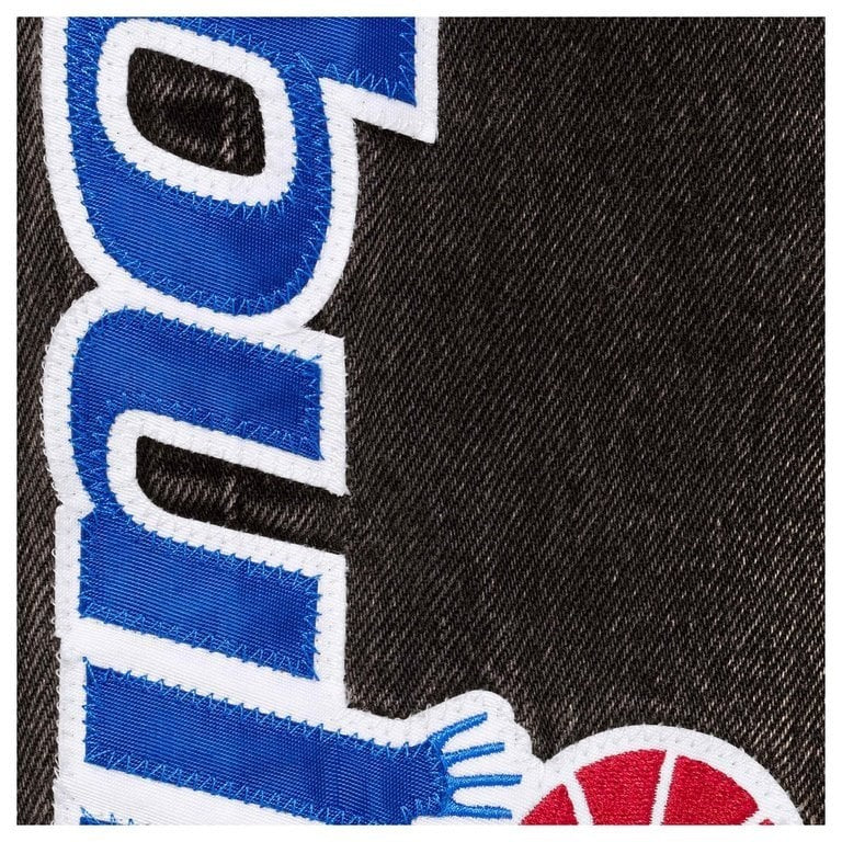 Supreme Mitchell Ness Washington Bullets Baggy Denim Short Washed Black