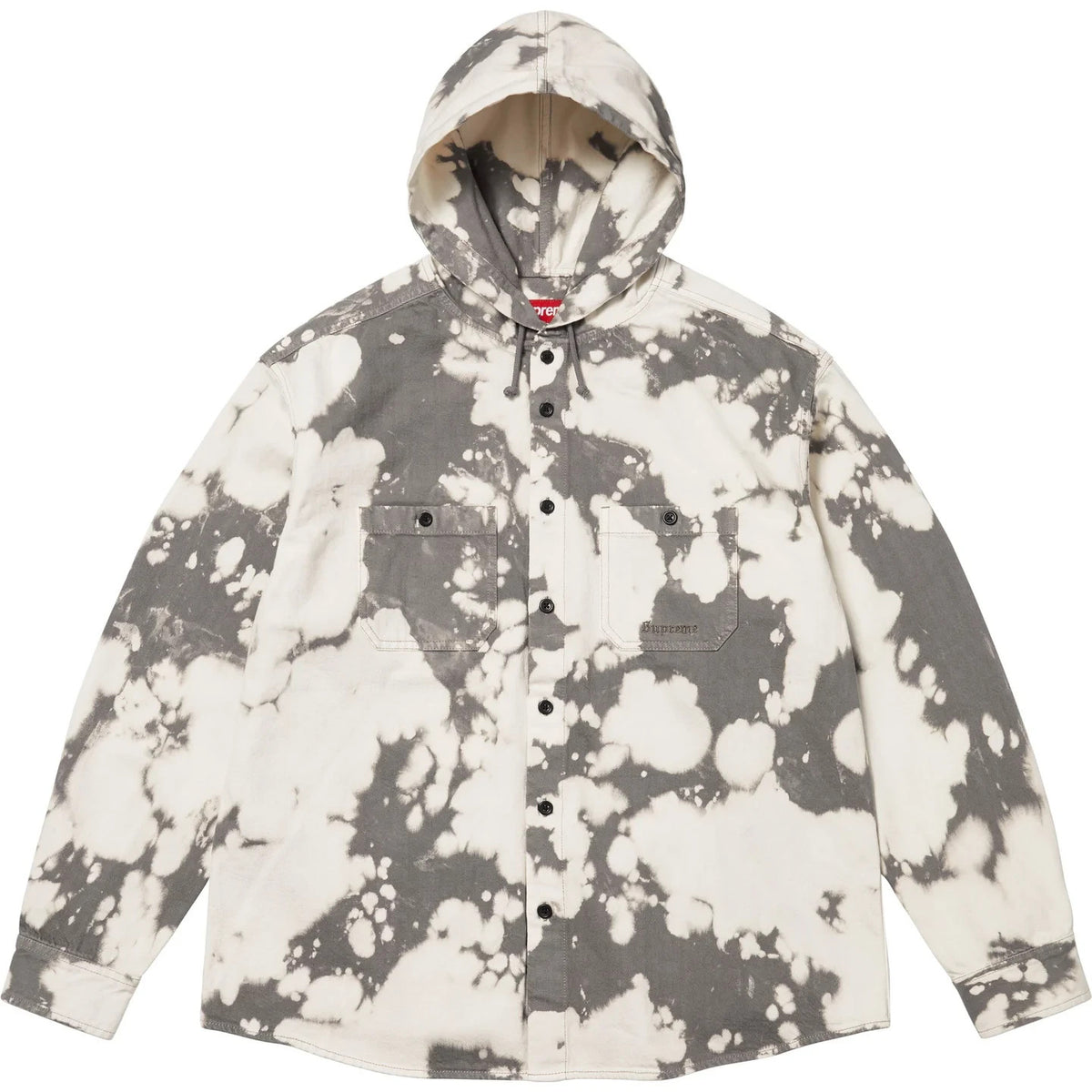 Supreme Hooded Denim Shirt Bleached