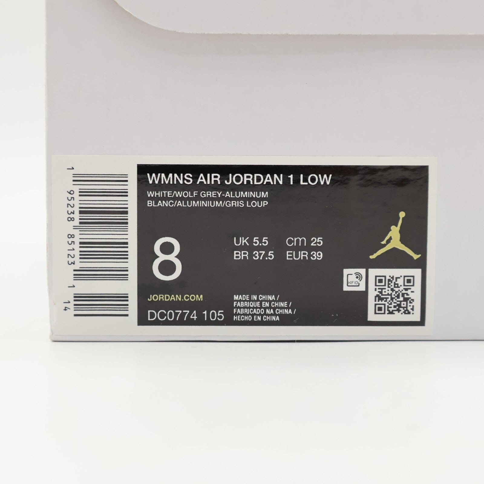 DC0774-105 Nike Air Jordan 1 Low Wolf Grey Aluminium (Women's)