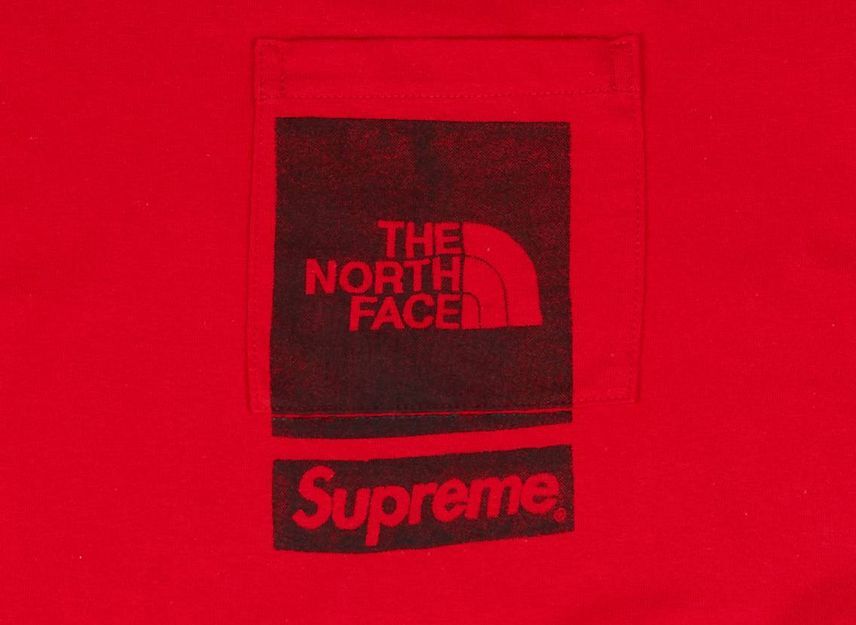 Supreme The North Face Printed Pocket Tee Red