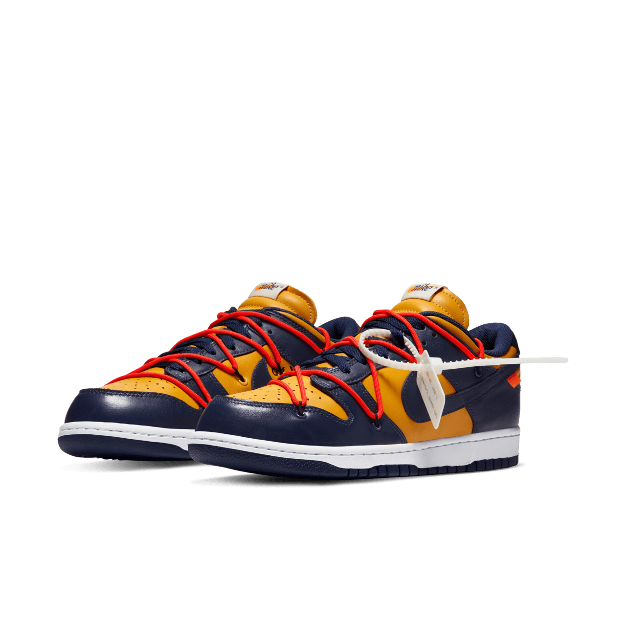CT0856-700 Off-White Ã Nike Dunk Low LTHR  University GoldMidnight Navy (Men's)