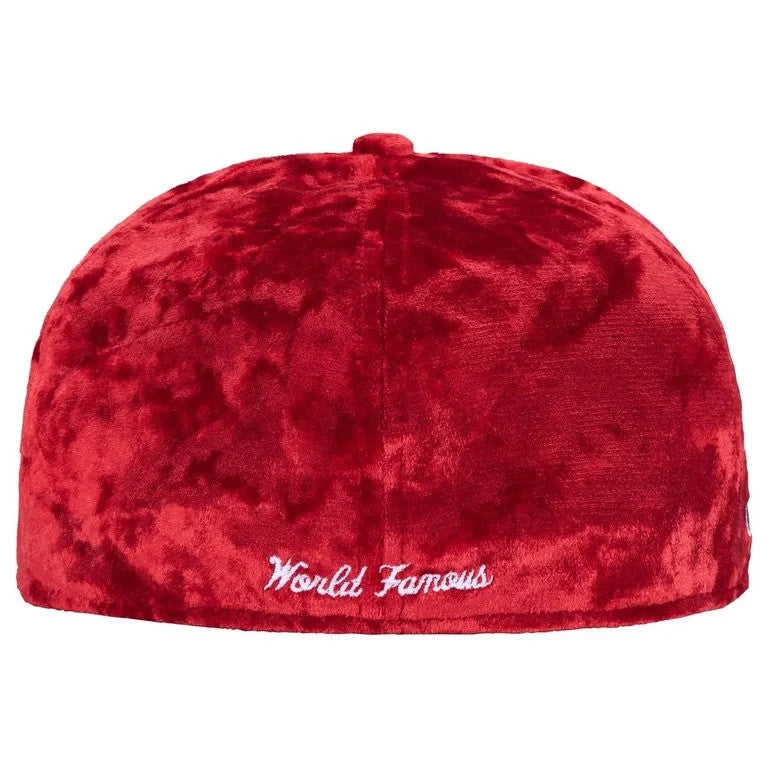 Supreme Crushed Velvet Box Logo New Era Red