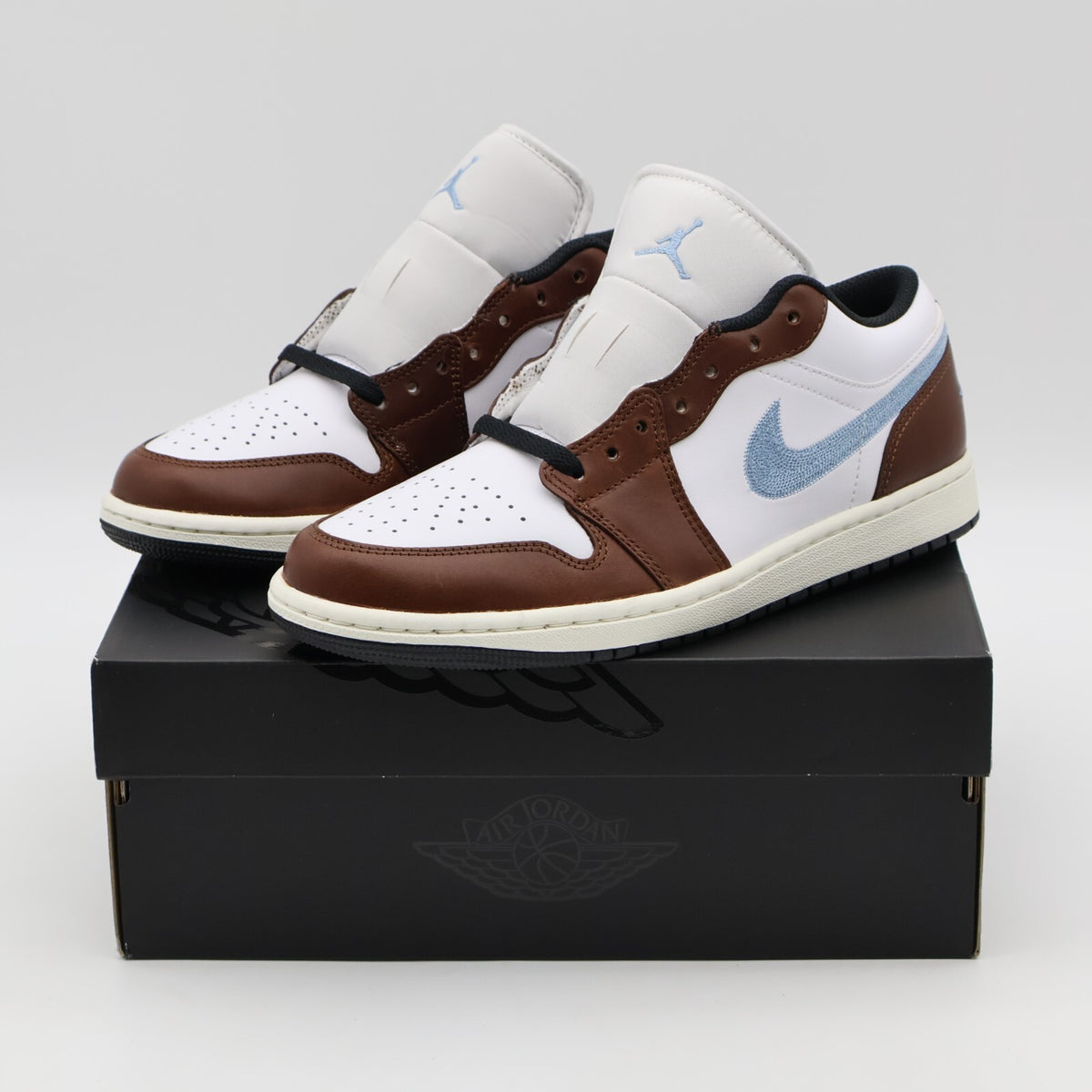 FQ7832-142 Nike Air Jordan 1 Low SE White Black Sail Blue Grey (Men's)