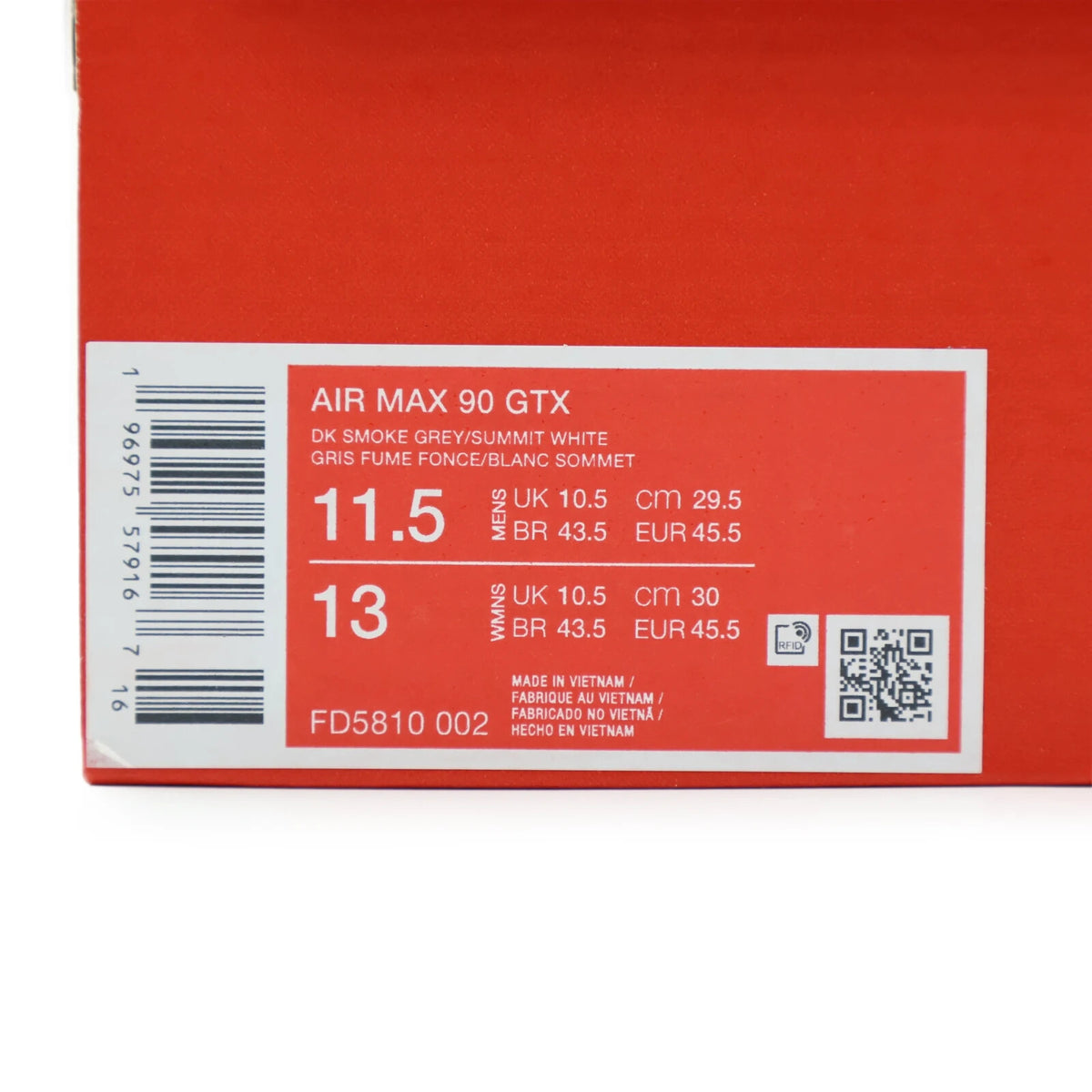FD5810-002 Nike Air Max 90 GORE-TEX Smoke Grey (Men's)