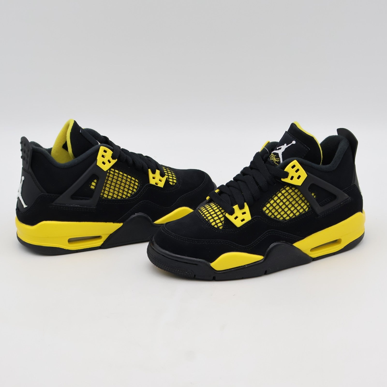 408452-017 Nike GS Air Jordan 4 Retro Thunder Black Gold Yellow