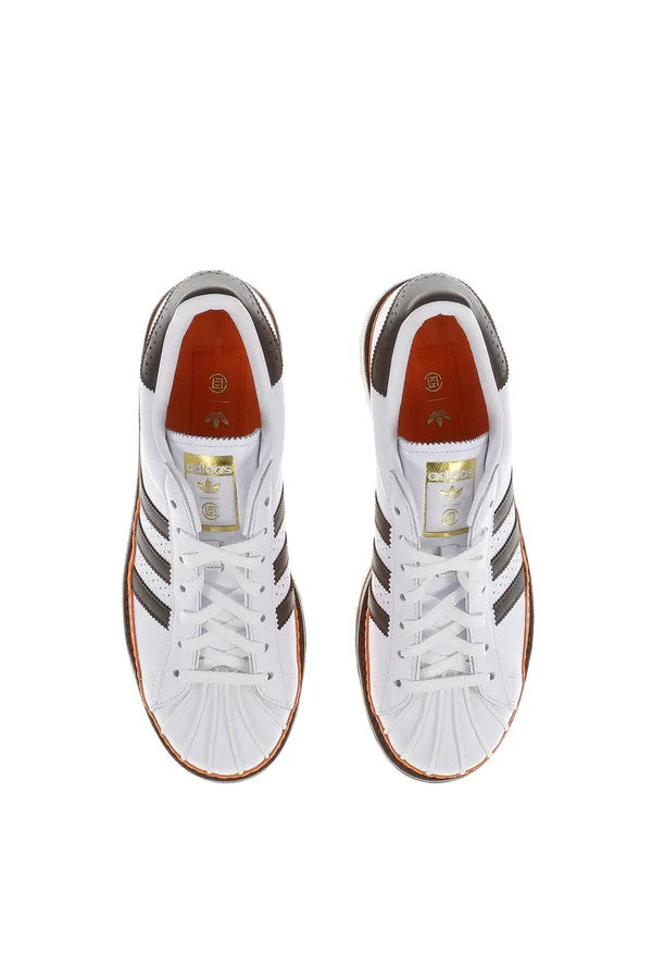 KK1388 CLOT adidas Superstar Dress White Coffee Orange (Men's)