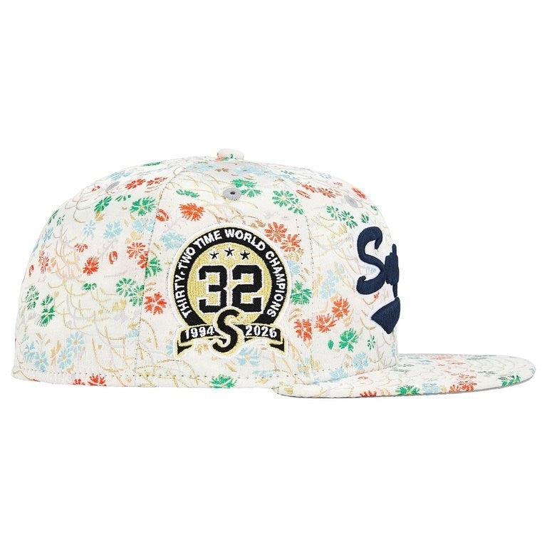 Supreme Floral Jacquard New Era White