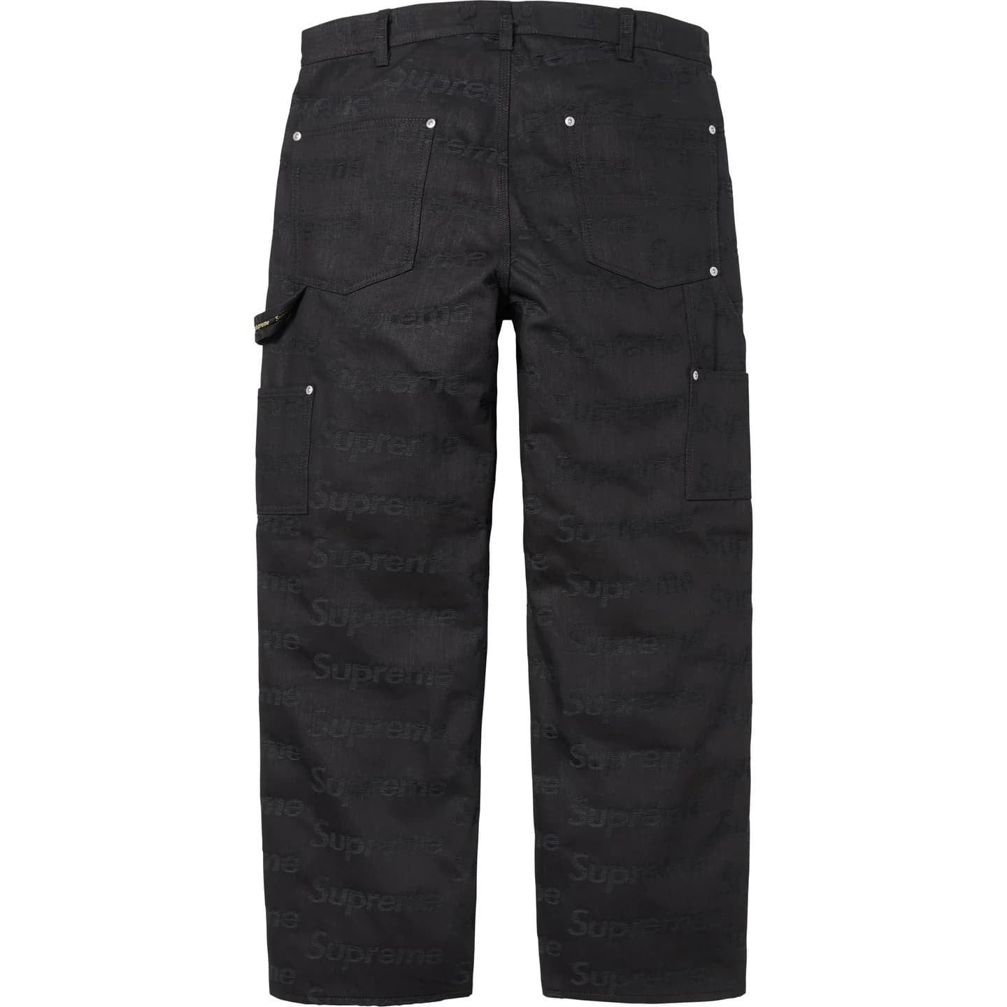 Supreme Jacquard Logos Double Knee Denim Painter Jean Black