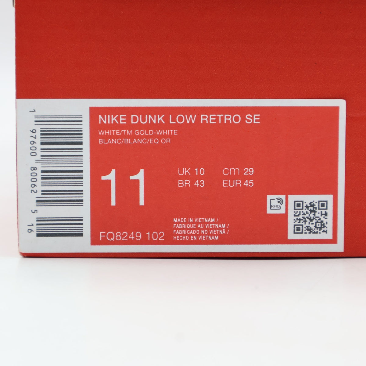 FQ8249-102 Nike Dunk Low Retro SE White Team Gold (Men's)