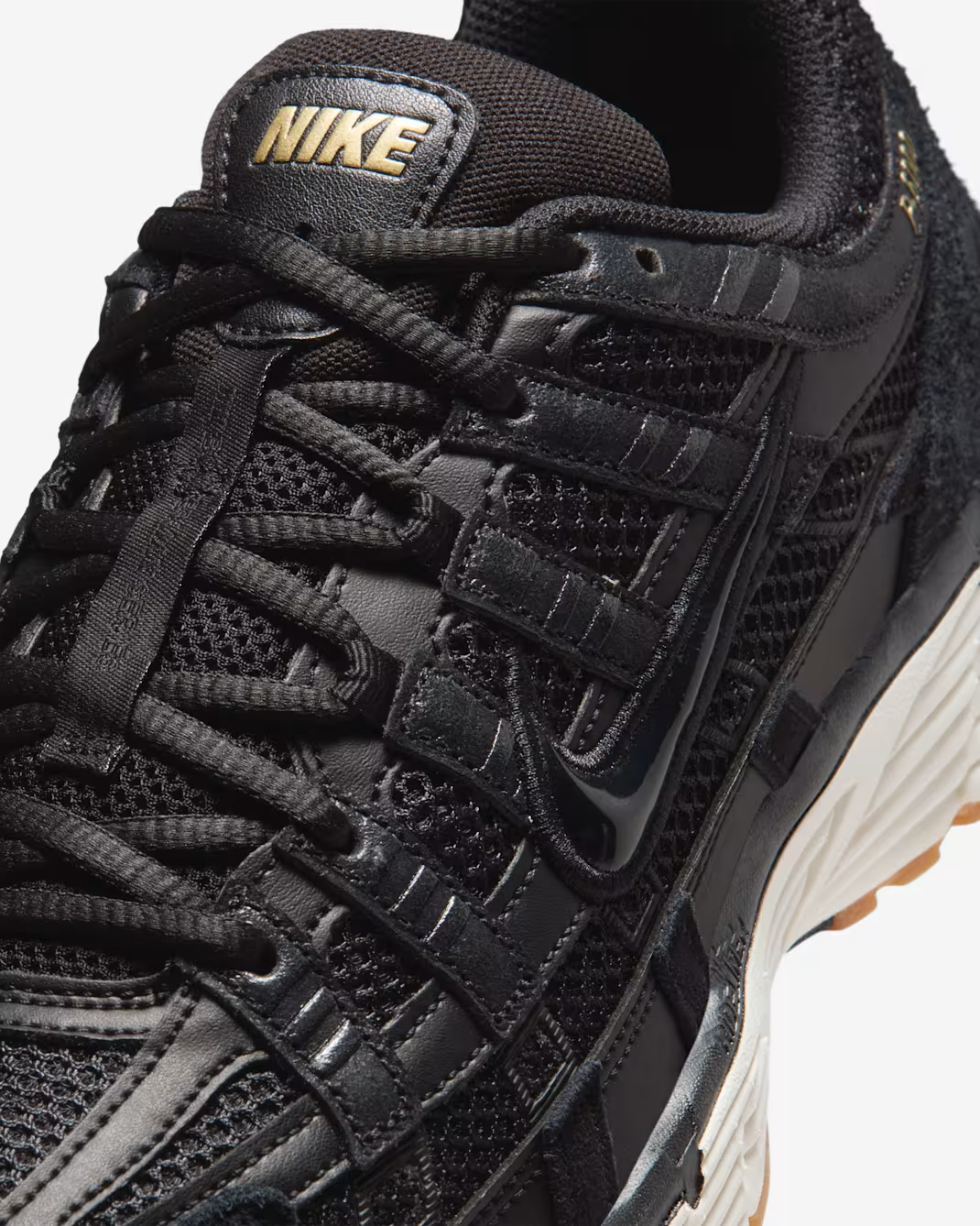 HF0015-001 Nike P-6000 Suede Black Metallic Gold Grain Sail Black (Men's)