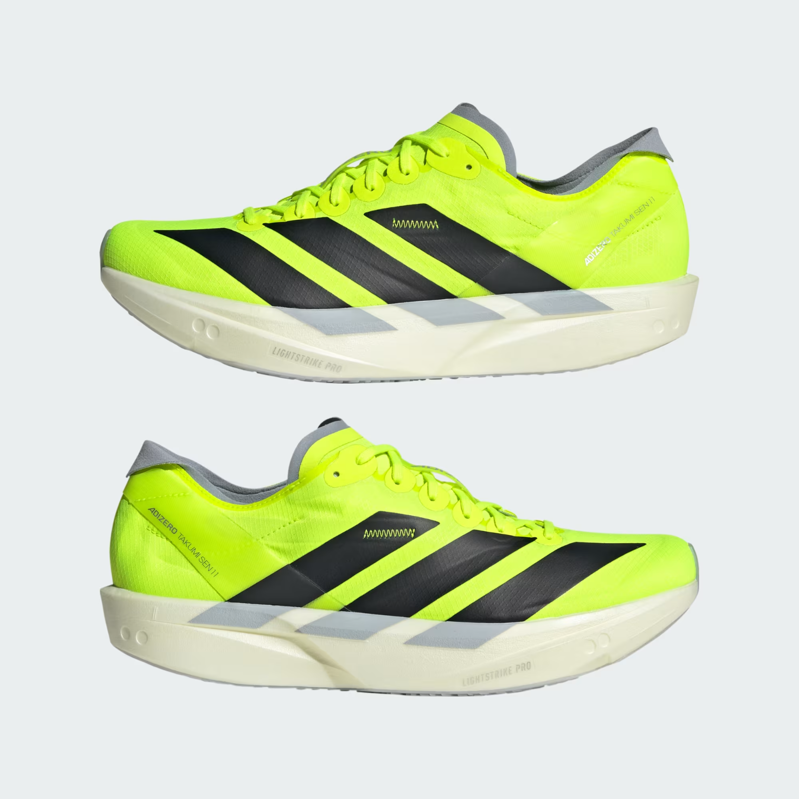 JI0991 adidas Adizero Takumi Sen 11 Lucid Lemon Core Black Halo Silver (Men's)