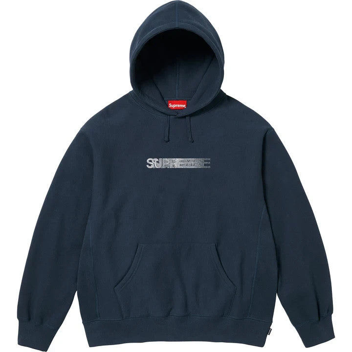 Supreme Swarovski Motion Logo Hooded Sweatshirt Navy
