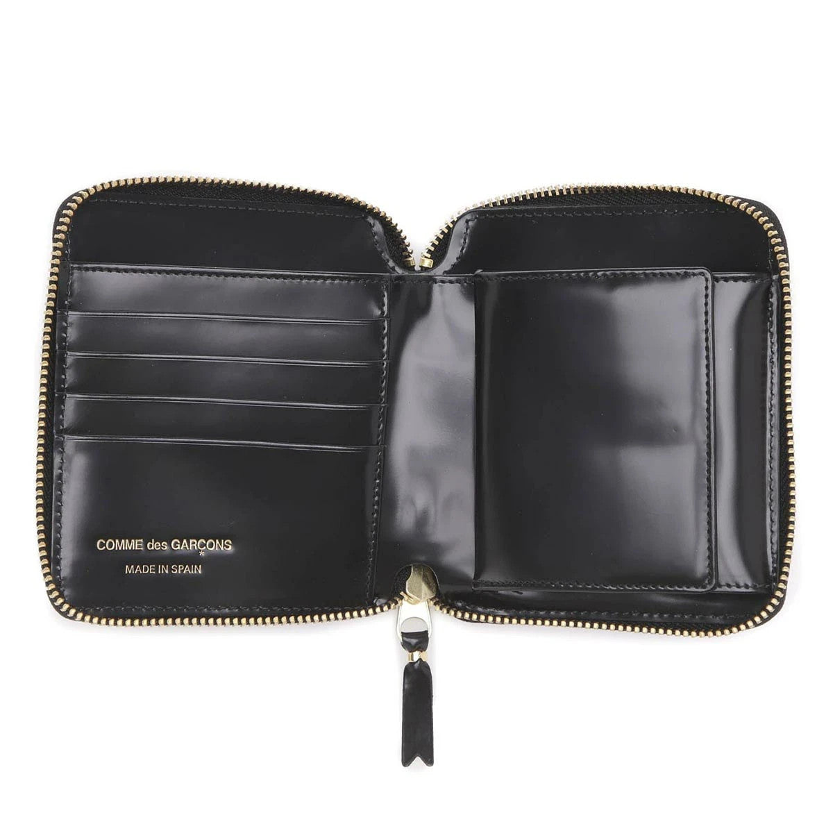 COMME des GARCONS Wallet Polka Dot Embossed Bifold Wallet with Coin Purse Black