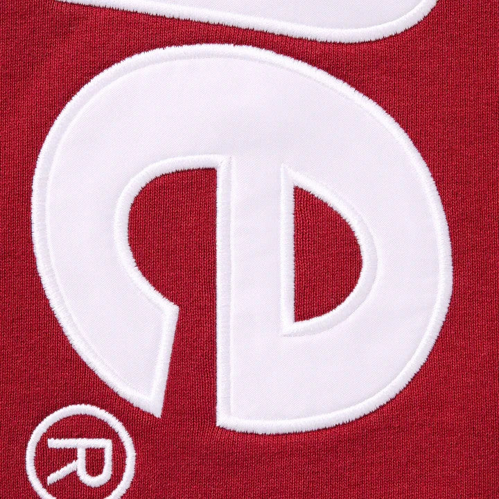 Supreme Satin Applique Hooded Sweatshirt Red