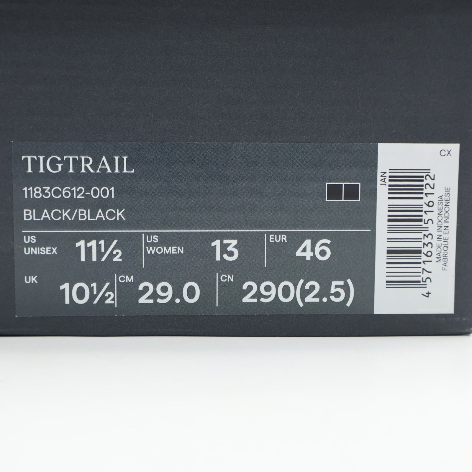 1183C612-001 Onitsuka Tiger Tigtrail RS Black Black (Men's)