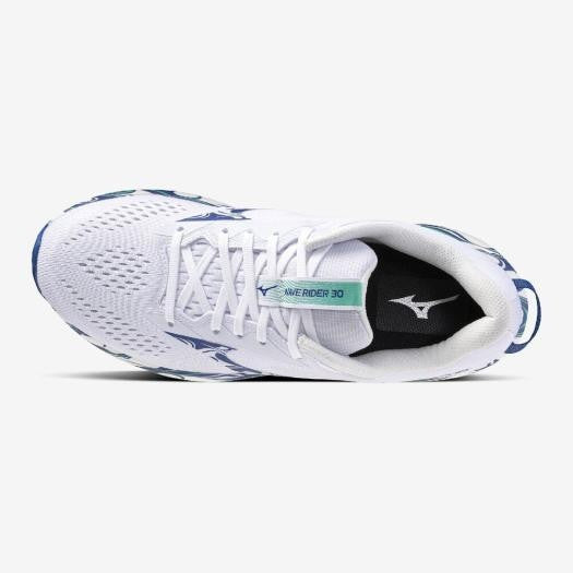 J1GU262382 Mizuno Wave Rider 30 "White/Blue/Sky Blue"