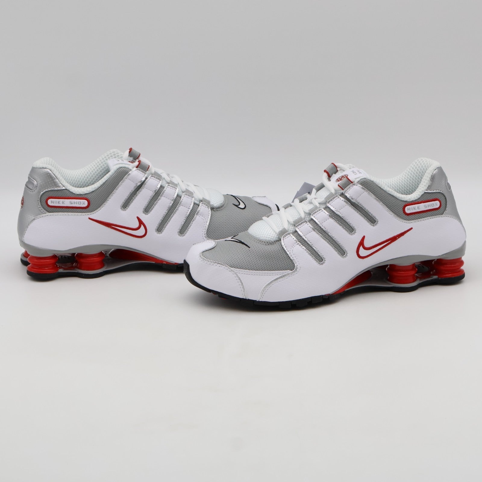 378341-104 Nike Shox NZ Shoes White  Sport Red  Cool Grey  (Menâs)