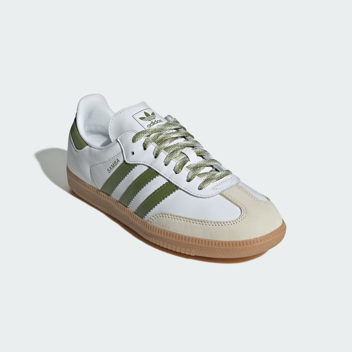 JS1352 adidas Originals Samba OG Foot Wear White Tech Olive Gum (Men's)