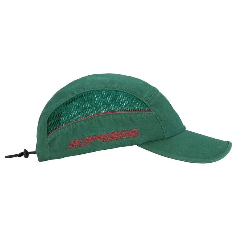 Supreme Side Mesh Piping Camp Cap Green