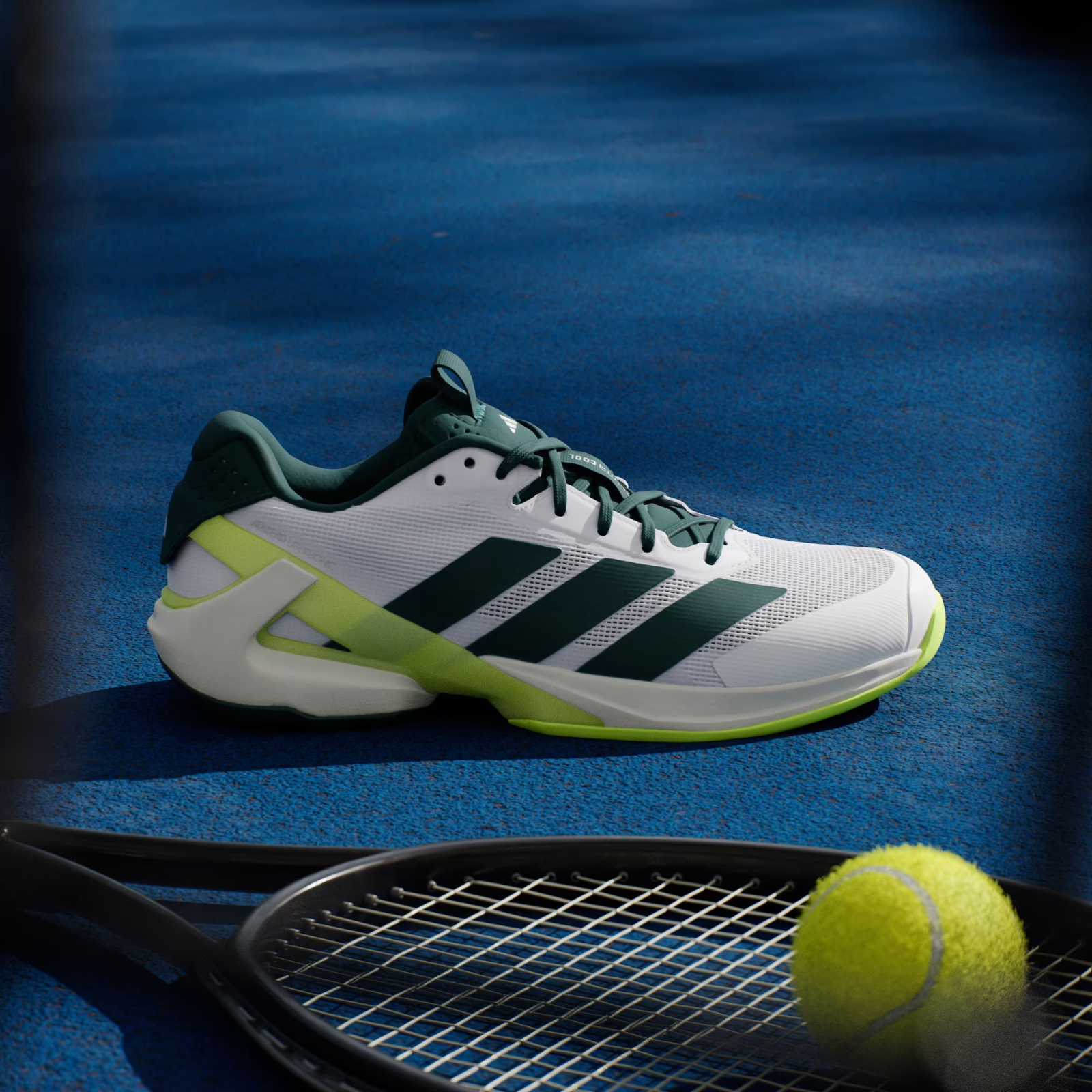 JR2714 adidas Adizero Ubersonic 5 Tennis Cloud White Aurora Ivy  (Men's)