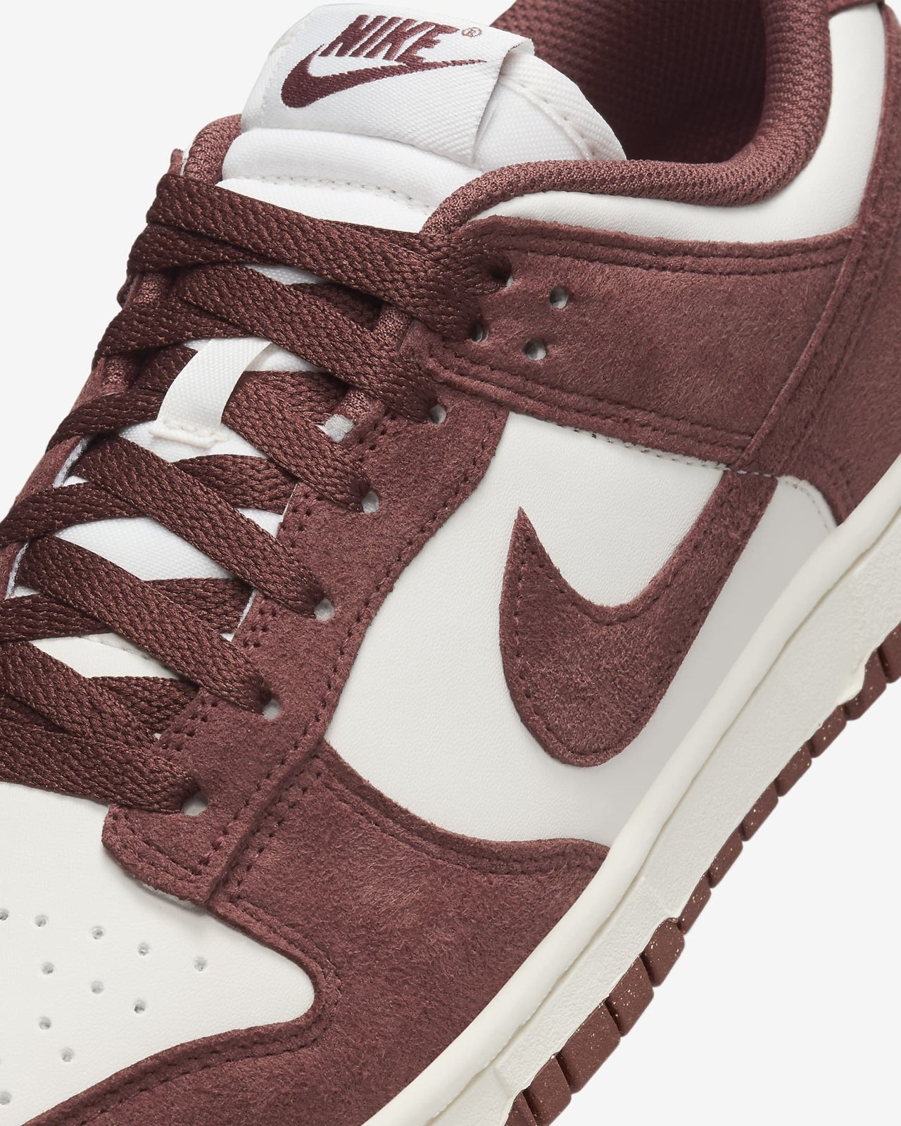 HJ7673-001 Nike Dunk Low Phantom Sail White Red Sepia (Women's)
