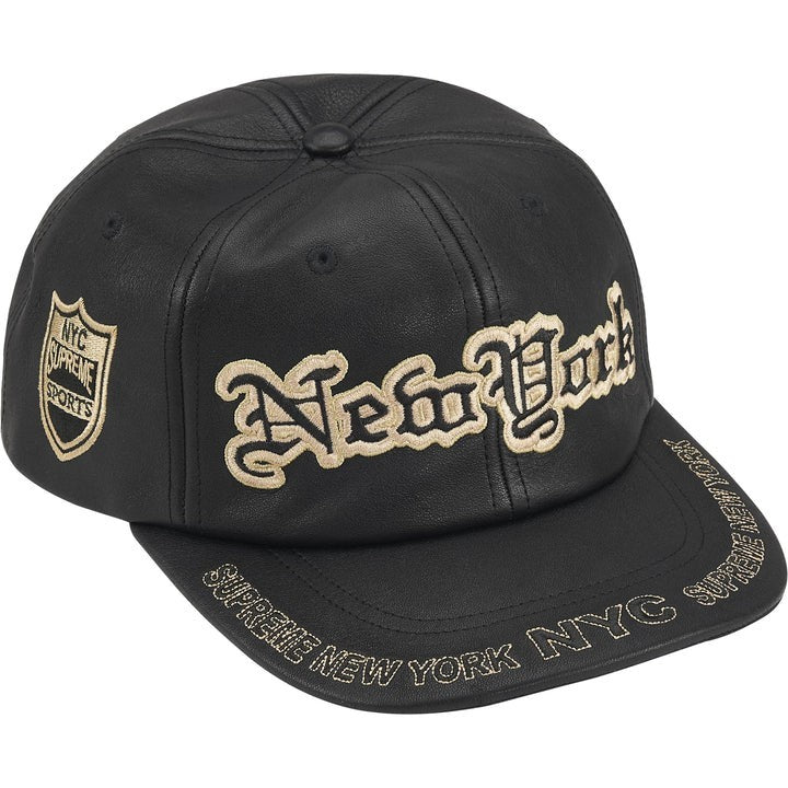 Supreme New York Leather 6-Panel Black