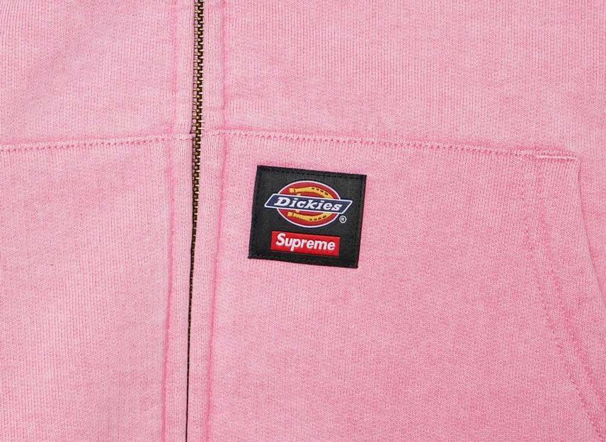 Supreme x Dickies Quilted Lined Zip Up Hooded Sweatshirt Pink